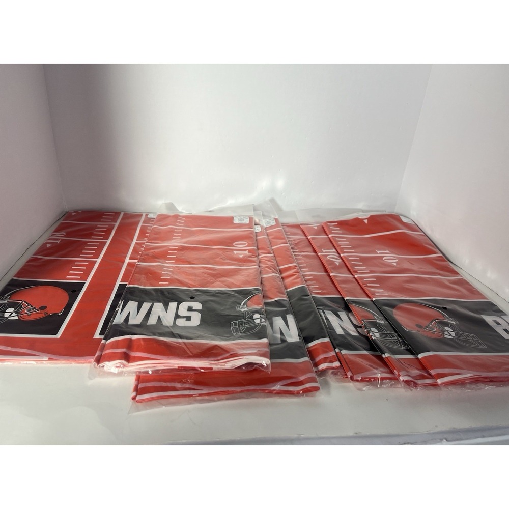 CLEVELAND BROWNS PLASTIC TABLECLOTH 54 " X 96 Lot of 7 Tablecloths